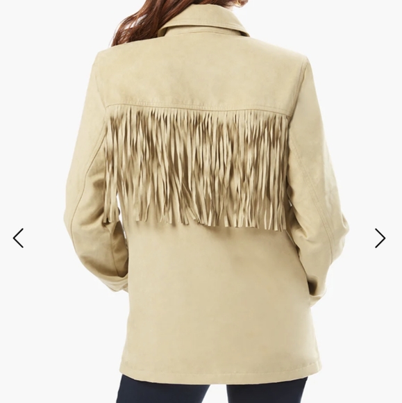 NWT - WeWoreWhat Faux Suede Fringe Jacket (sold out item) - Size Small - Picture 4 of 6
